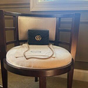 Gucci Black GG Marmont mini crossbody purse